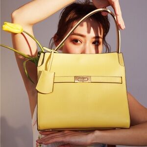 Like new TORY BURCH SMALL LEE RADZIWILL COLORBLOCK DOUBLE BAG $998